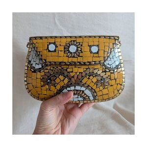 NWT Antik Kraft Mosaic Yellow Clutch